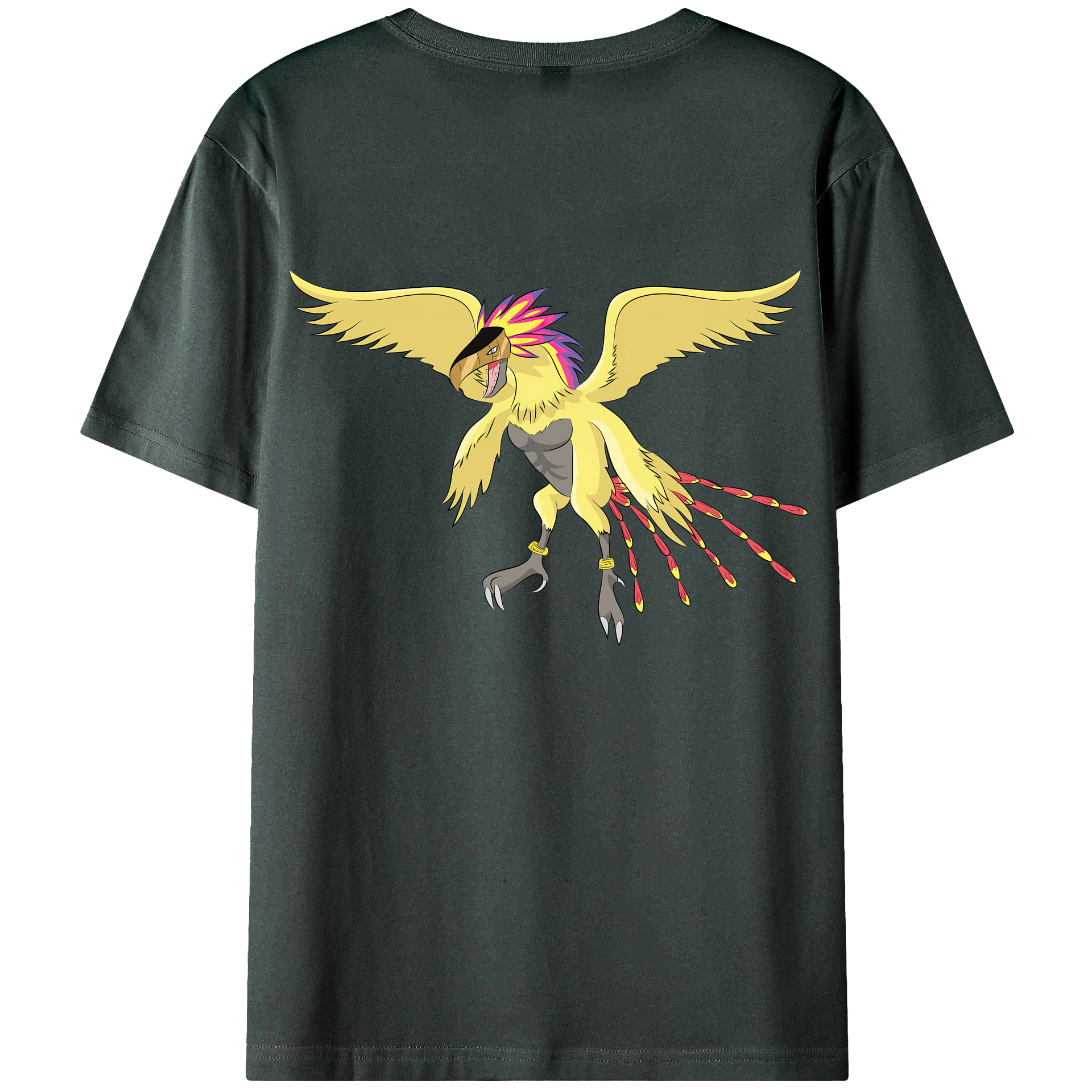 （画像用） Digimon デジタルモンスター/デジモン 綿100％ メンズ半袖Tシャツ（バックプリント） 通気性